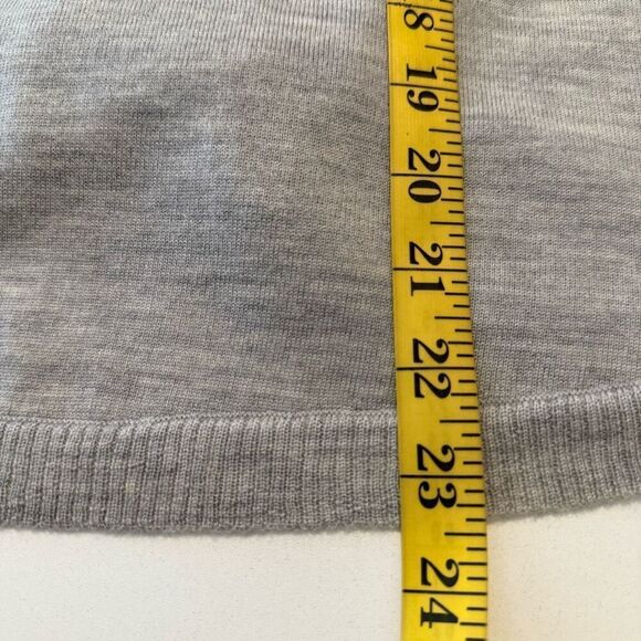 J. Crew Gray Merino Wool Three Quarter Sleeve Sweater Sz S Preppy, Lt Academia - Picture 9 of 10
